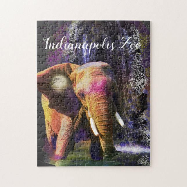 Skrinkly Wonders Colorful Elephant Waterfall Pussel (Vertikal)