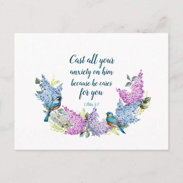 Skript 1 Peter 5:7 Vykort (Framsida)