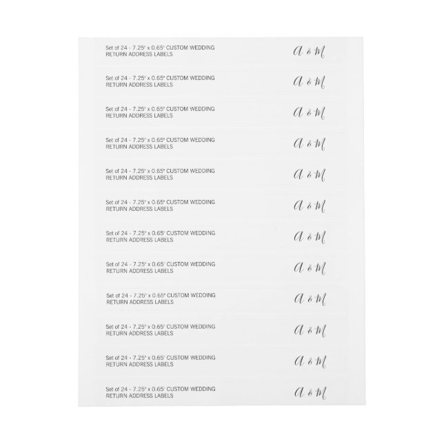 Skript 24x Anpassningsbar DIY Thin Bröllop Returad Etikettband (Ark)