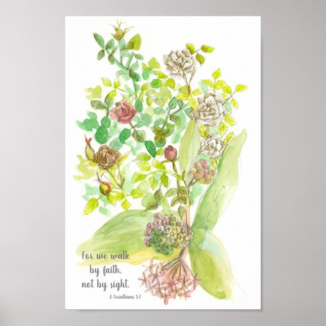 Skript 2 Corinthians 5:7 Bible Verse Ro Poster (Framsidan)