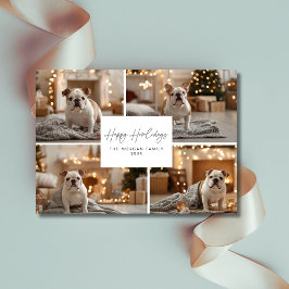 Skript 4 Photo Collage Lycklig Howlidays Hund Phot Julkort