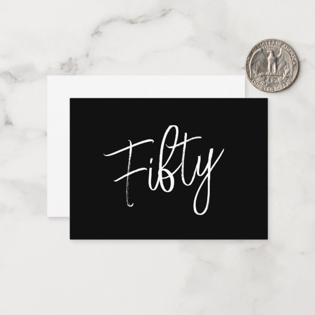Skript 50:e födelsedagssvart anteckningskort (Fram/Back In Situ)