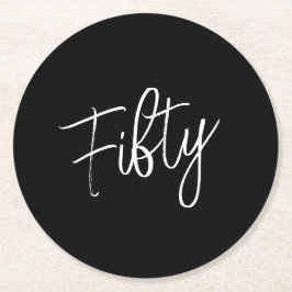 Skript 50:e födelsedagssvart underlägg papper rund