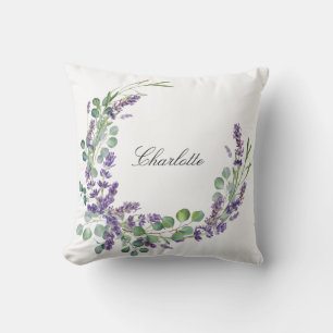Skript av Lavender eucalyptus greenery namn Kudde