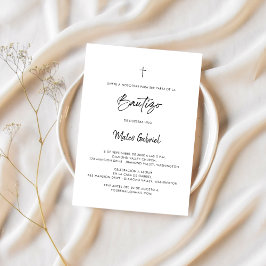 Skript Bautizo Modern Minimalist Spansk baptism Inbjudningar