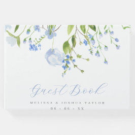 Skript Bröllop för delikat blått Vild Flowers Gästböcker