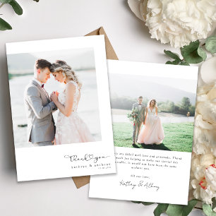 Skript Bröllop - tackkort med foton Tack Kort