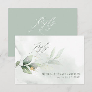 Skript elegant bröllop eucalyptus botaniska modern OSA kort