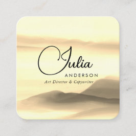 Skript för Abstrakt av chic Guld och svart vattenf Fyrkantigt Visitkort