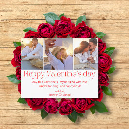 Skript för alla hjärtans dag 3-foton kollage med r julkort