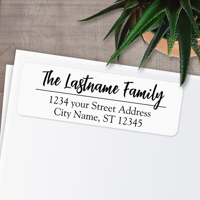 Skript för Anpassningsbar av familjen Namn Blessin Returadress Etikett (Personalized Return Address Labels - Fun, modern fonts)