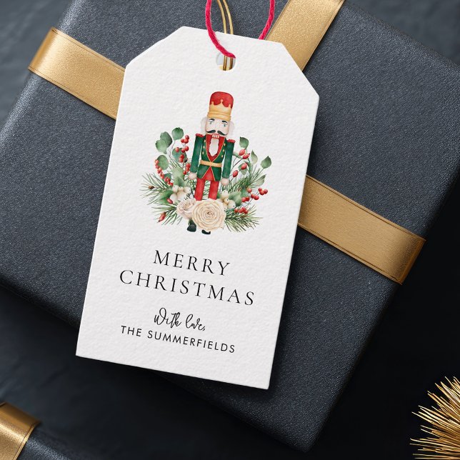 Skript för anpassningsbar Family Jul Nutcracker Presentetikett (Custom Family Christmas Nutcracker Script Gift Tags)