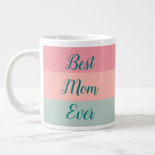 Skript för bästa Mamma någonsin Rosa Peach Teal Ty Jumbo Mugg