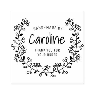 skript för blomma ram handgjord stämpel