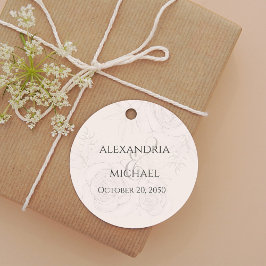 Skript för  Blommigt i Elegant bröllop Gåvor Etiketter