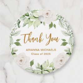 Skript för botaniskt Blommigt Studenten Tack Gåvor Etiketter