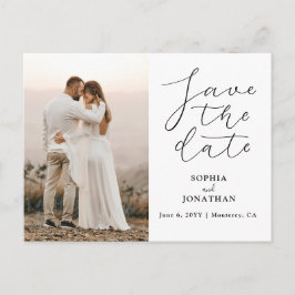 Skript för bröllop spara datum Photo Chic-Elegant Vykort