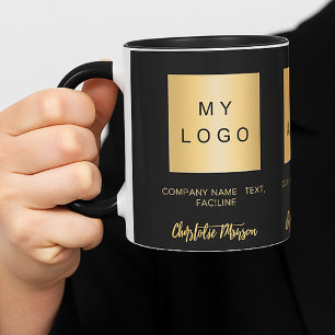 Skript för Business logotyp Black guld namn Mugg