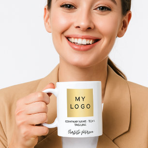 Skript för Business logotyp white namn Kaffemugg