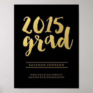 Skript för chic Guld | Svartvit 2015 Student Poste Poster