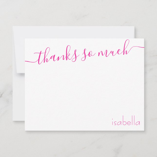 Skript för Elegant av monogrammad Rosa Magenta Meddelande (Framsida)