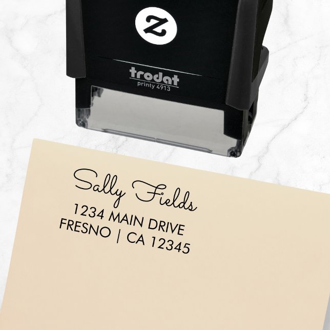 Skript för Elegant av personlig Returadress Självfärgande Stämpel (Personalized Return Address Elegant Script Self-inking Stamp)