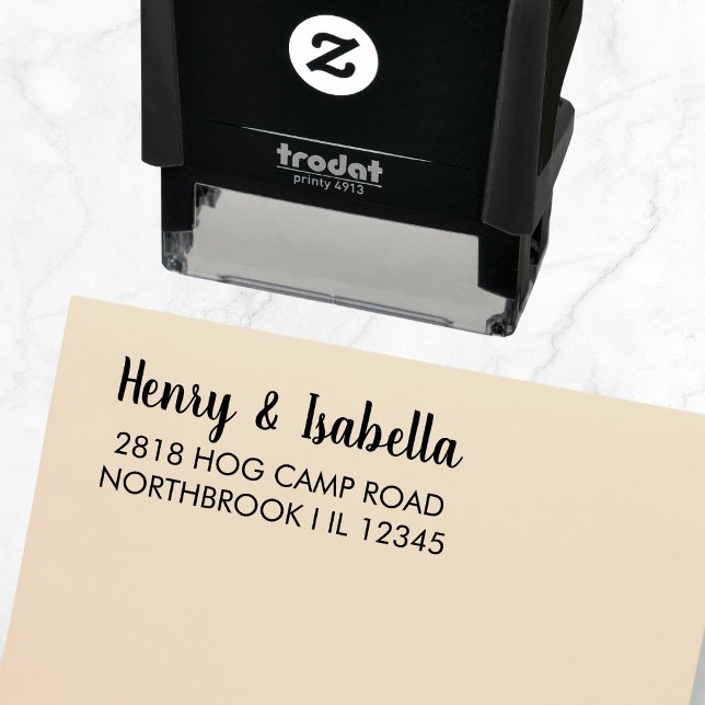 Skript för Elegant av personlig Returadress Självfärgande Stämpel (Couples Name Custom Self-Inking Stamp)