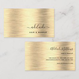 Skript för elegant Guld Brushed Metallic Monogram  Visitkort
