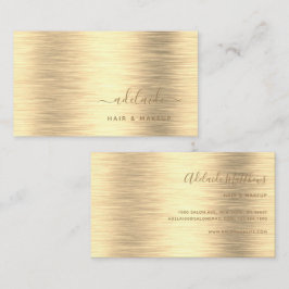 Skript för elegant Guld Brushed Metallic Monogram  Visitkort