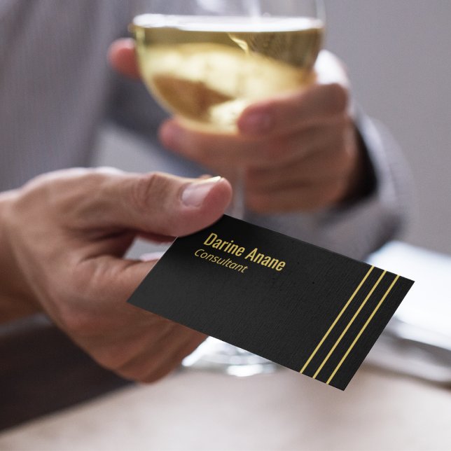 Skript för elegant med Guld och svart Professionel Visitkort (Skapare uppladdad)