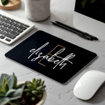 Skript för elegant Monogram Black Guld