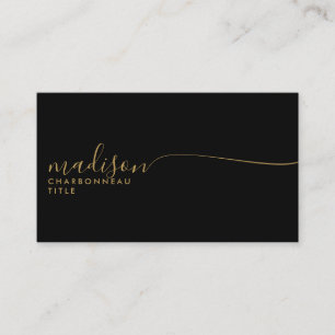 Skript för elegant Monogram Black Guld Visitkort