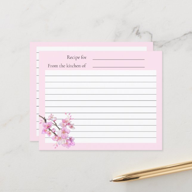 Skript för elegant rosa vattenfärgskörsbär blommar (Fram/Back In Situ)