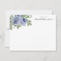 Skript för elegant Snyggt Blommigt Blue Watercolor