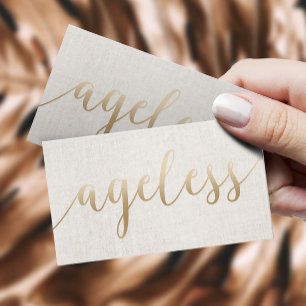 Skript för Esthetician Agless Elegant Guld Visitkort