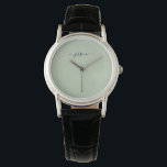 Skript för grönt av elegant  namn armbandsur<br><div class="desc">Elegant Sage grönt-skript namn Watch. Anpassa namn.</div>