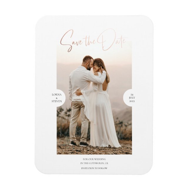 Skript för guldfetteffekt i ro Spara datumkortet Magnet (Vertikal)