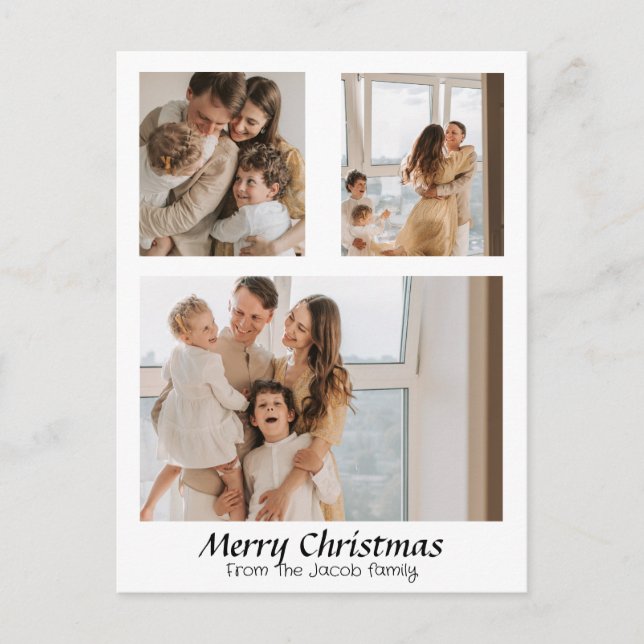 Skript för helgdagar under jul, trefoto helg vykort (Framsida)