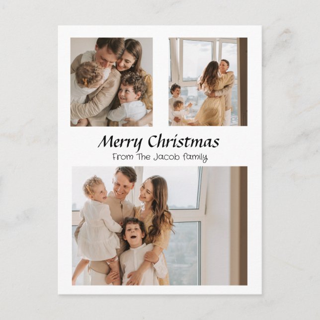 Skript för helgdagar under jul, trefoto helg vykort (Framsida)