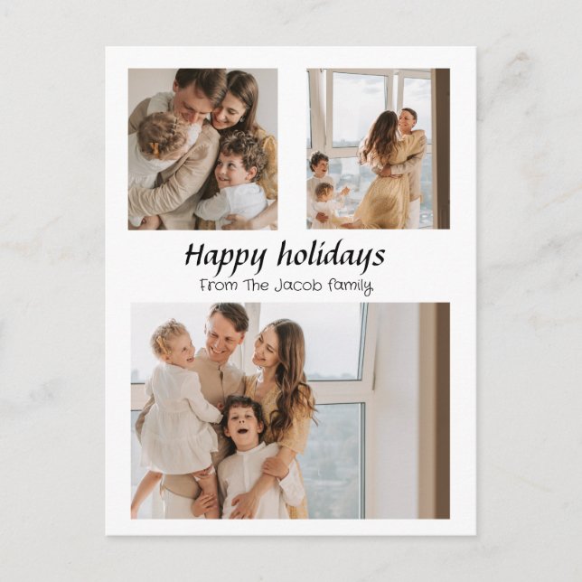 Skript för helgdagar under jul, trefoto helg vykort (Framsida)