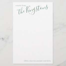 Skript för Juniper Family Namn Brevpapper