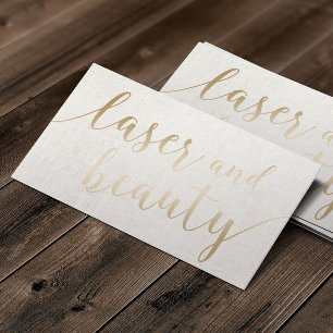 Skript för Laser & Beauty Esthetician Elegant Gul Visitkort
