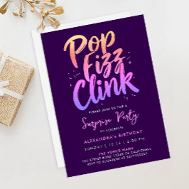 Skript för Lila- och Rosa-kalligrafi för popup-fiz Inbjudningar