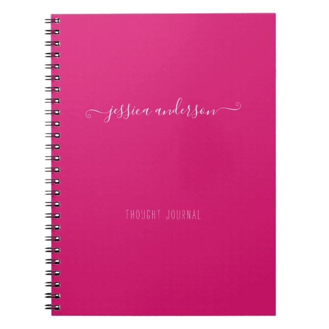 Skript för magenta Rosa Modern handskriftskalligra Anteckningsbok (Framsidan)