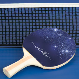 Skript för marinblått glitter namn pingisracket