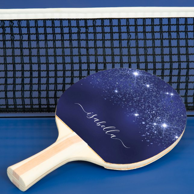 Skript för marinblått glitter namn pingisracket (Insitu)