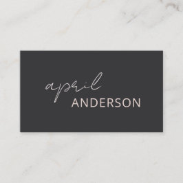 skript för minimal modern enkel svart Rosa Visitkort