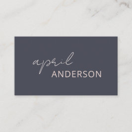 skript för minimal modern svart marin Rosa Visitkort