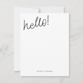 Skript för minimal svart och vit Avslappnad Anteckningskort