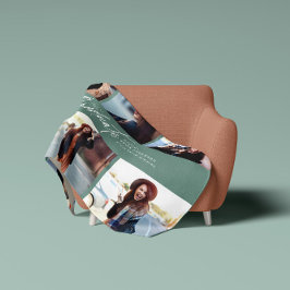 Skript för modern grönt för multifoto studenten fleecefilt